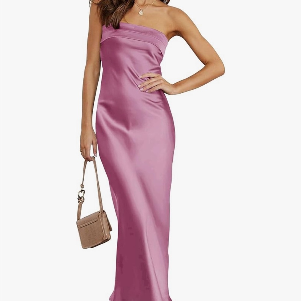 Elegant Pink Strapless Dress